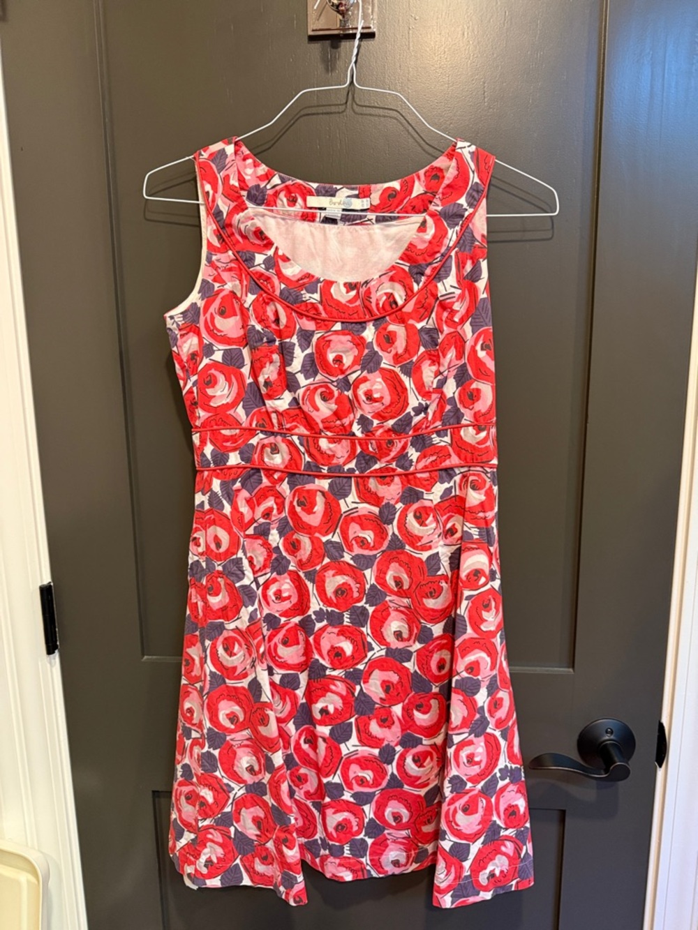 Boden Red and Pink Floral Midi Dress